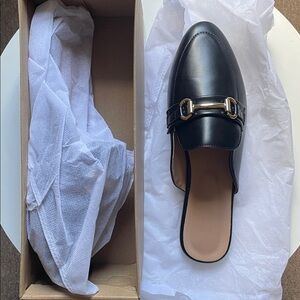 SHEIN Black Flats with Metal Buckle